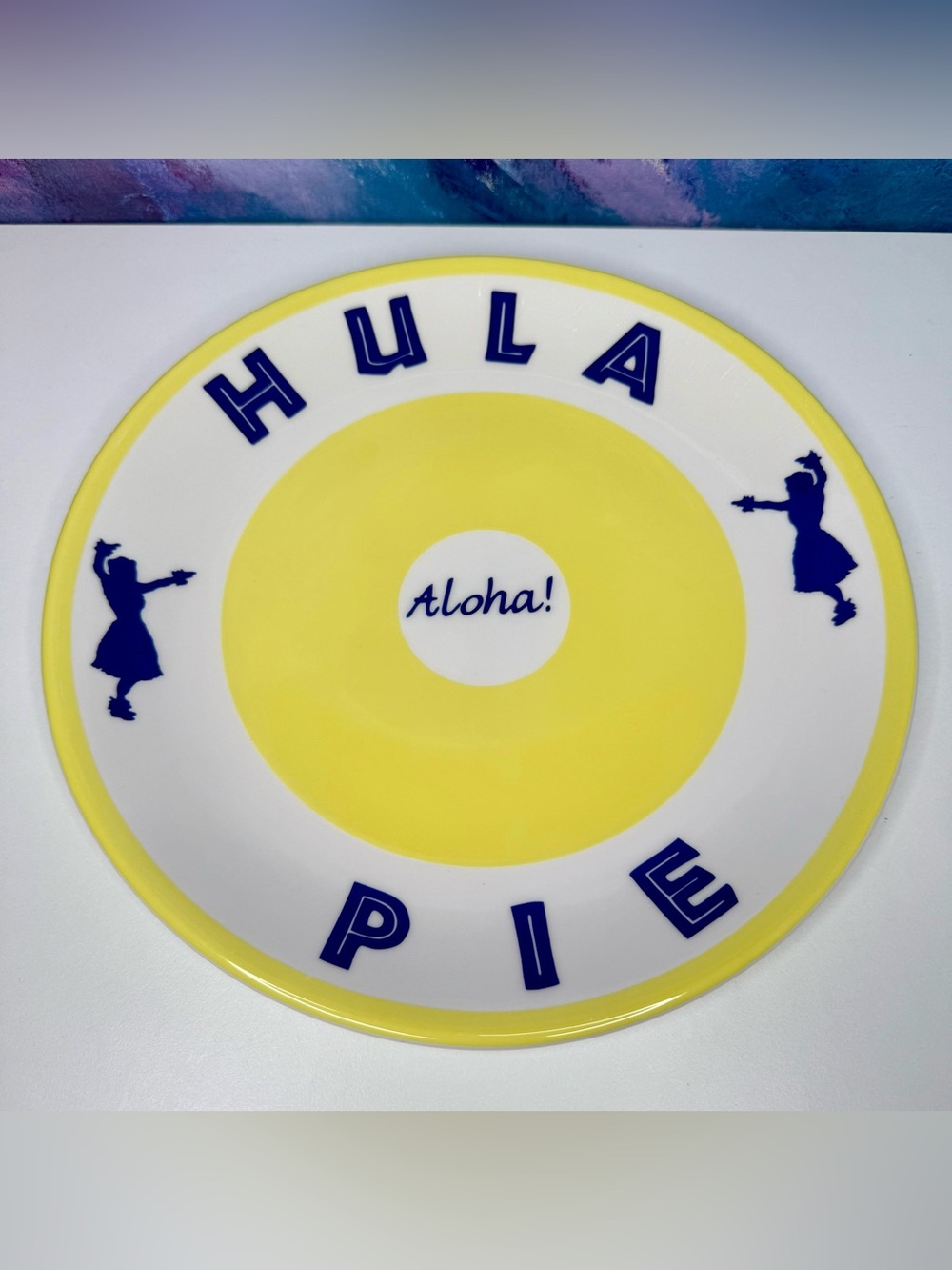 Hula Pie Plate Aloha Kimo’s Hawaiian Dessert Tiki Hula Girls Syracuse China